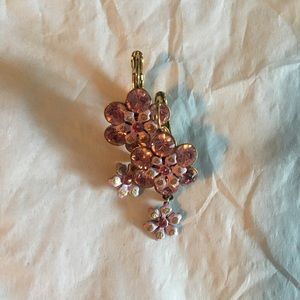 Purple and gold flower earrings